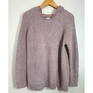 Sunday XL Pullover Hooded Sweater Knit Lavender Purple Soft Cozy Lagenlook